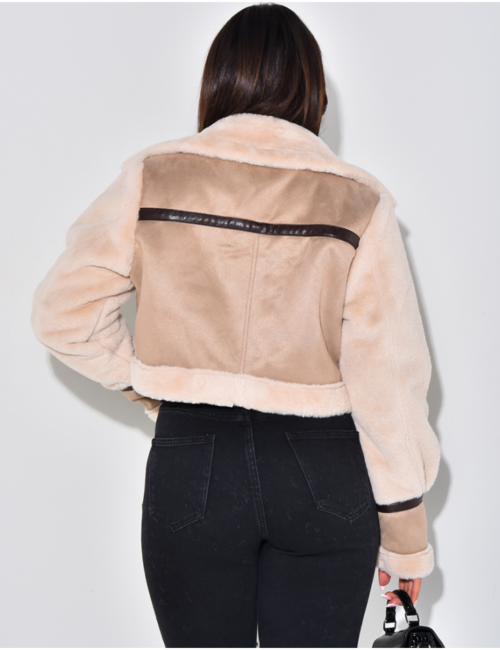 Short faux fur aviator jacket Short faux fur aviator jacket