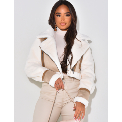 Short faux fur aviator jacket Short faux fur aviator jacket