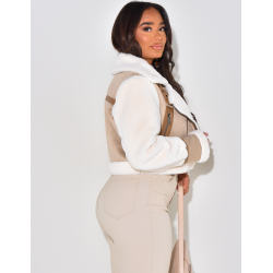 Short faux fur aviator jacket Short faux fur aviator jacket