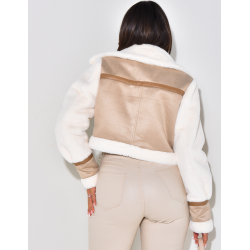 Short faux fur aviator jacket Short faux fur aviator jacket