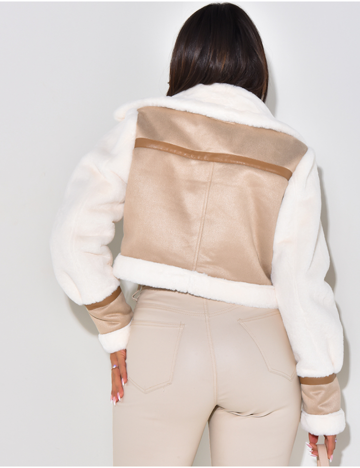 Short faux fur aviator jacket Short faux fur aviator jacket