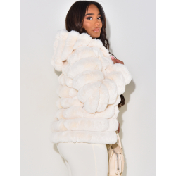 Faux fur hooded jacket