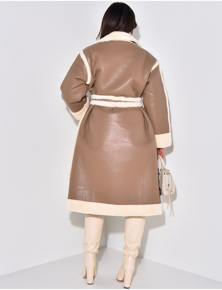 Faux sheepskin coat on sale