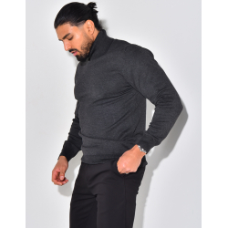 Pull fin col roulé