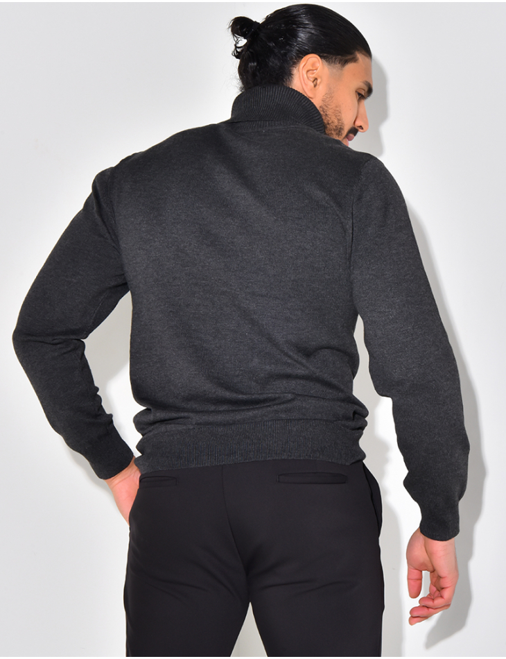 Pull fin col roulé