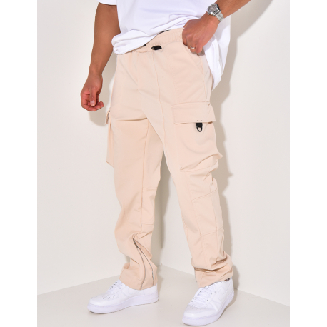 Pantalon à poches et fermeture éclaire aux chevilles Pantalon à poches et fermeture éclaire aux chevilles