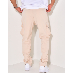 Pantalon à poches et fermeture éclaire aux chevilles Pantalon à poches et fermeture éclaire aux chevilles