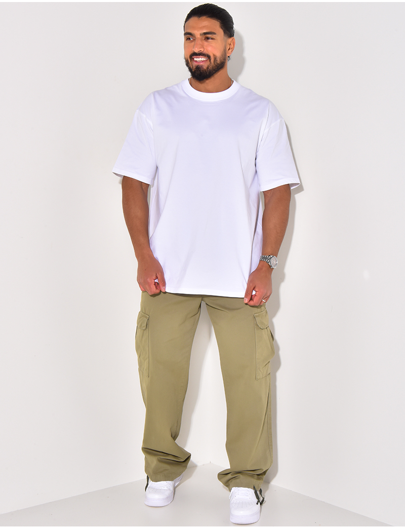 Pantalon Léger Blanc Renatto Bene Taille 46 - Pantacourt élégant Pour Femme, Coupe Regular Et Facile à Entretenir