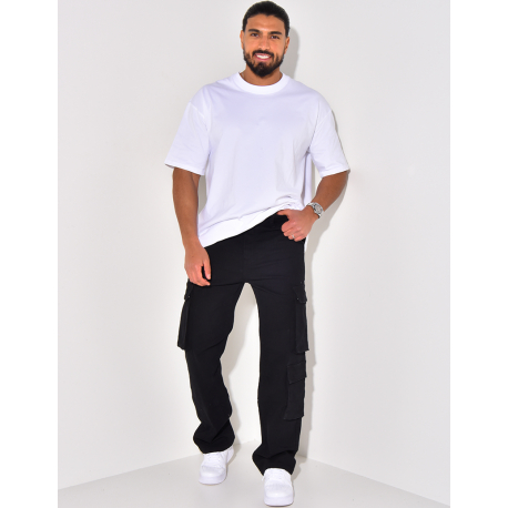 Jeans large à poches