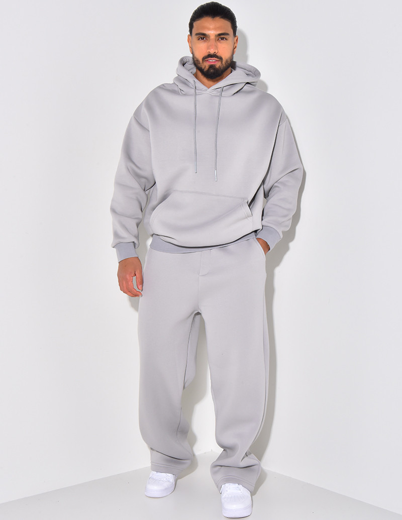 Ensemble de jogging uni pantalon et sweat à capuche