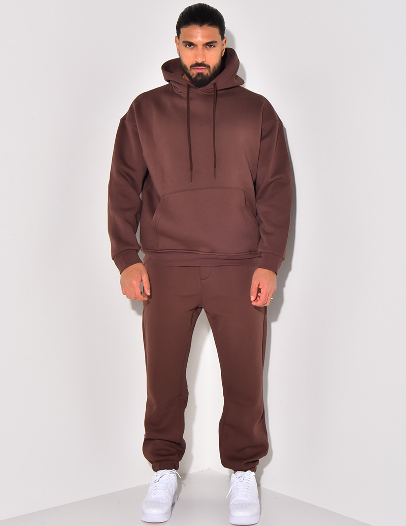 Ensemble sweat à capuche et pantalon uni