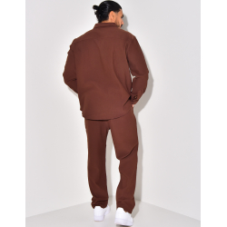 Ensemble pantalon et chemise plissé