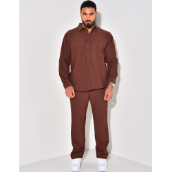 Ensemble pantalon et chemise plissé