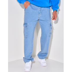 Jeans coupe large à poches