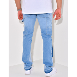 Jeans à empiècements et poches, évasé aux chevilles Jeans à empiècements et poches, évasé aux chevilles