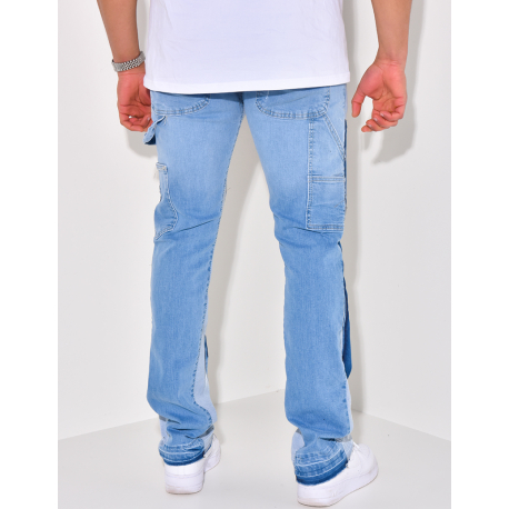 Jeans à empiècements et poches, évasé aux chevilles Jeans à empiècements et poches, évasé aux chevilles