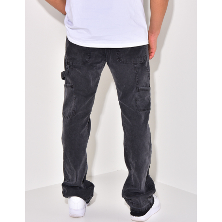 Jeans à empiècements et tâches de peinture, évasé aux chevilles Jeans à empiècements et tâches de peinture, évasé aux chevilles