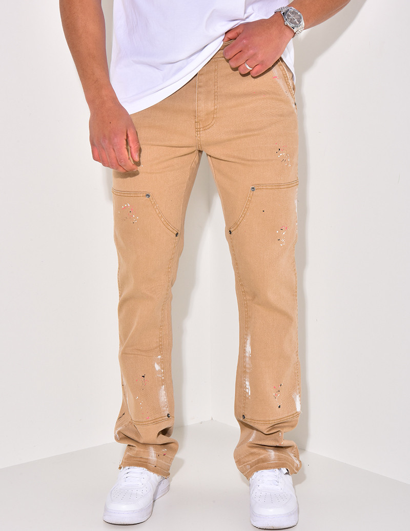 Jeans flare camel