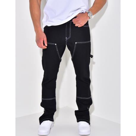 Pantalon cargo avec poches et fermeture éclair
