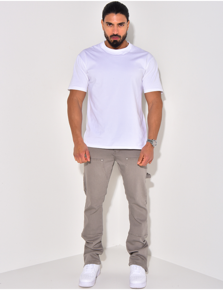 Jeans large à fermeture éclaire aux chevilles Jeans large à fermeture éclaire aux chevilles