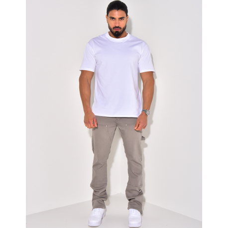 Jeans large à fermeture éclaire aux chevilles Jeans large à fermeture éclaire aux chevilles