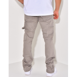 Jeans large à fermeture éclaire aux chevilles Jeans large à fermeture éclaire aux chevilles