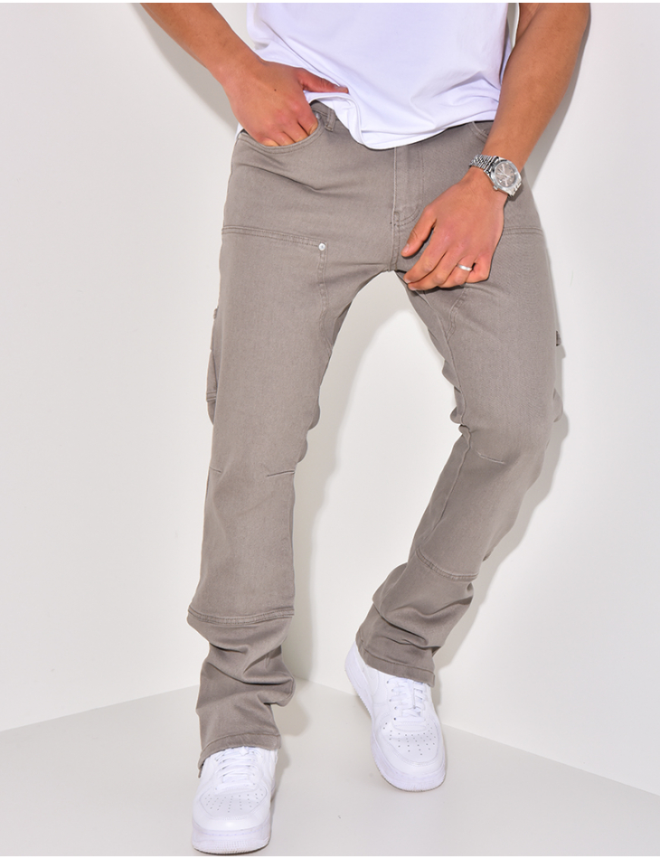 Jeans large à fermeture éclaire aux chevilles Jeans large à fermeture éclaire aux chevilles