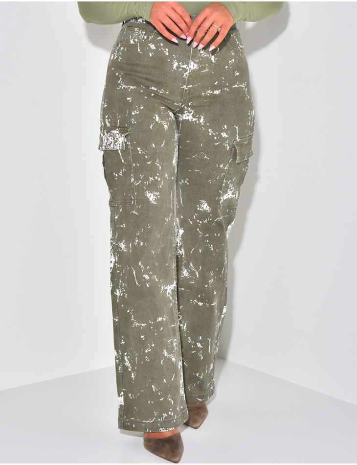 Jeans Cargo Fille Coupe Large Taille Haute - Style Baggy Décontracté, Pantalon De Survêtement Confortable Pour Ado