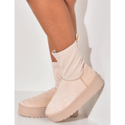 Bottines en suédine à petite fermeture éclaire Bottines en suédine à petite fermeture éclaire