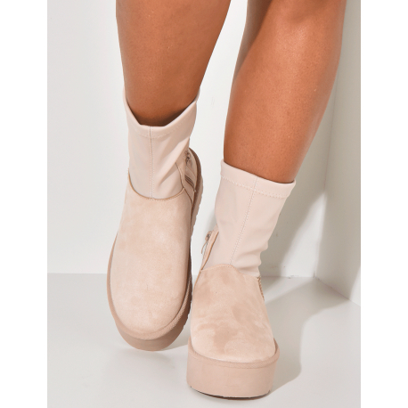 Bottines en suédine à petite fermeture éclaire Bottines en suédine à petite fermeture éclaire