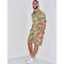 Ensemble short et chemise épais à motif floral Ensemble short et chemise épais à motif floral