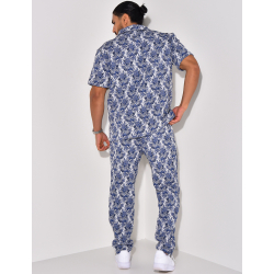 Ensemble pantalon et chemise épais à motifs Ensemble pantalon et chemise épais à motifs