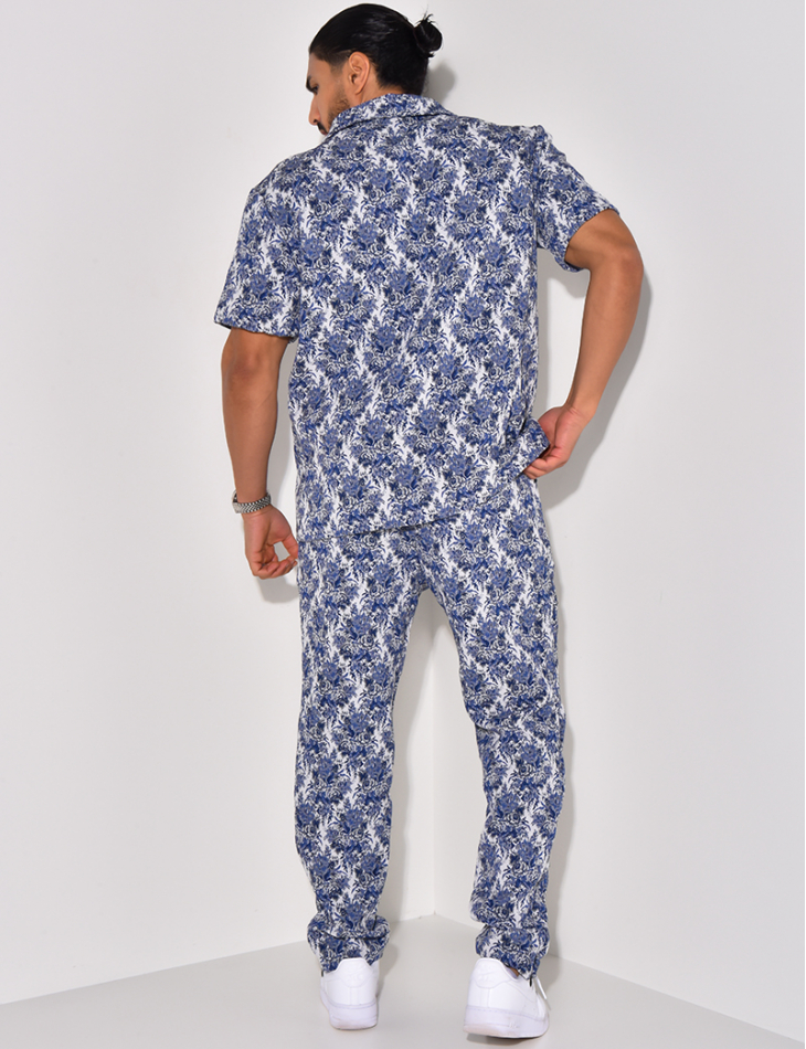 Ensemble pantalon et chemise épais à motifs Ensemble pantalon et chemise épais à motifs