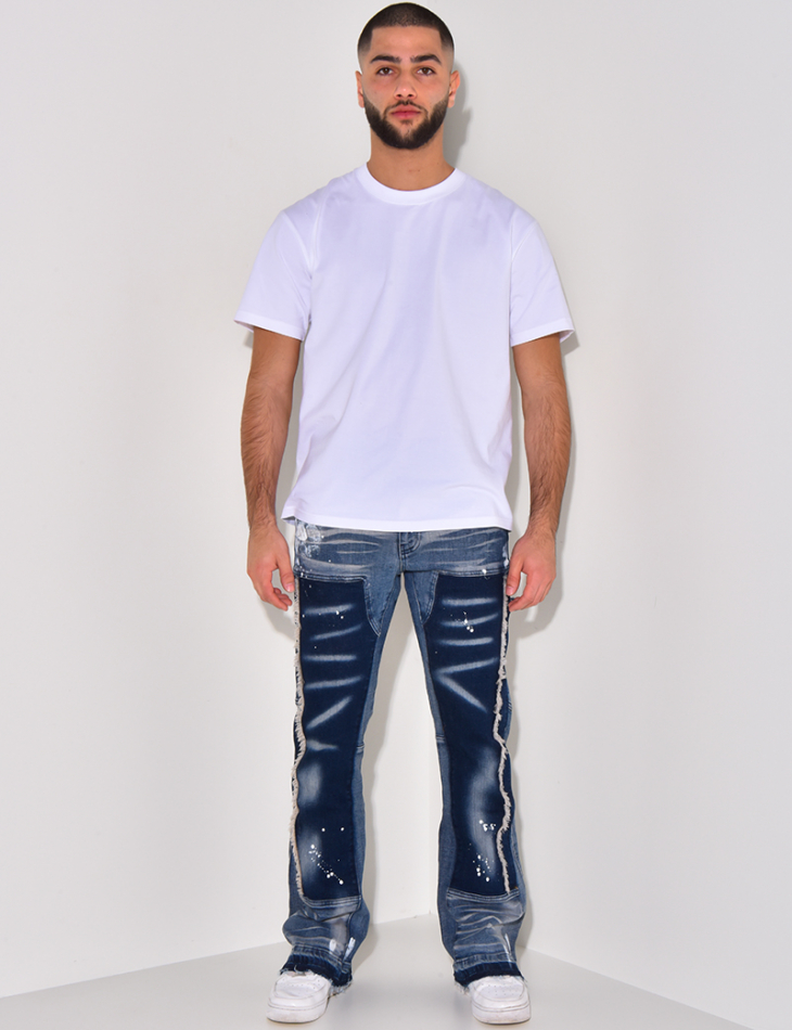 Jeans flare à tâches de peinture Jeans flare à tâches de peinture