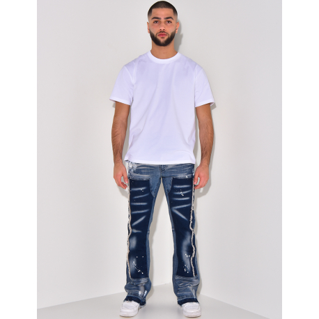 Jeans flare à tâches de peinture Jeans flare à tâches de peinture
