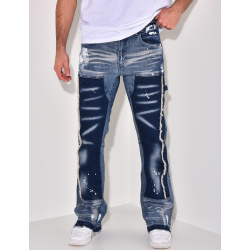Jeans flare à tâches de peinture Jeans flare à tâches de peinture