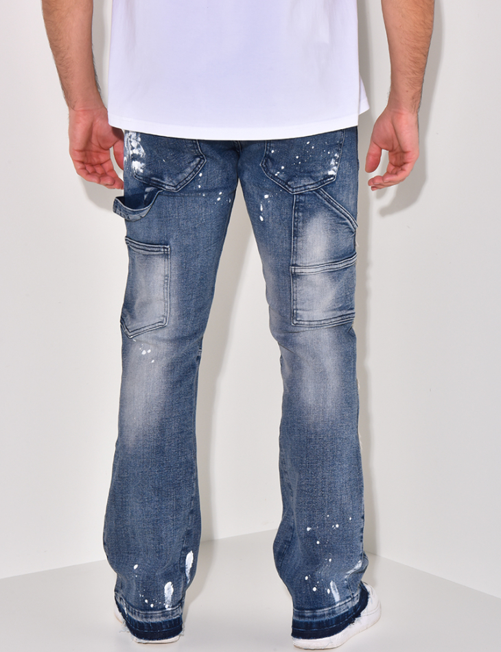 Jeans flare à tâches de peinture Jeans flare à tâches de peinture
