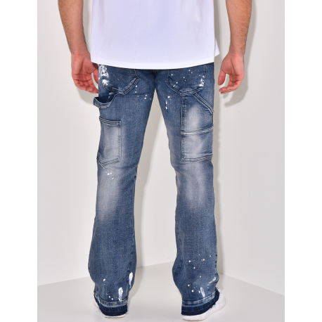 Jeans flare à tâches de peinture Jeans flare à tâches de peinture