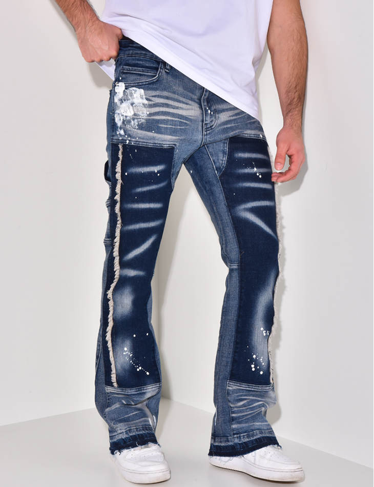 Jeans flare à tâches de peinture Jeans flare à tâches de peinture