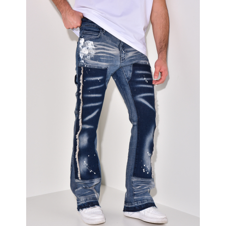 Jeans flare à tâches de peinture Jeans flare à tâches de peinture