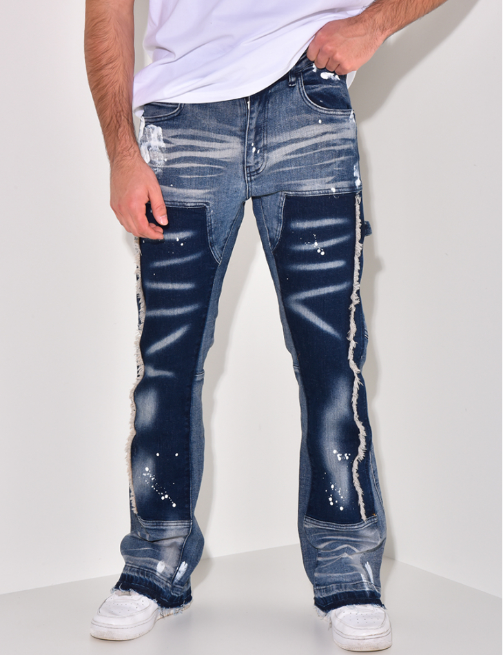 Jeans flare à tâches de peinture Jeans flare à tâches de peinture
