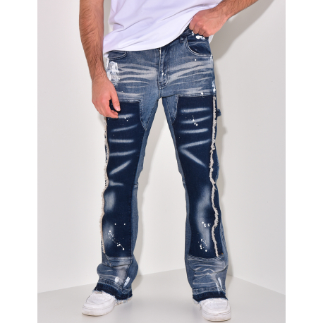 Jeans flare à tâches de peinture Jeans flare à tâches de peinture