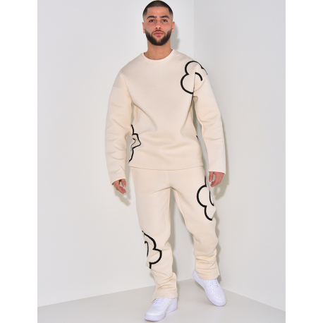 Ensemble sweat et pantalon à motifs brodés Ensemble sweat et pantalon à motifs brodés