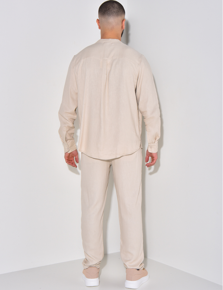 Ensemble pantalon et polo à col tunisien Ensemble pantalon et polo à col tunisien