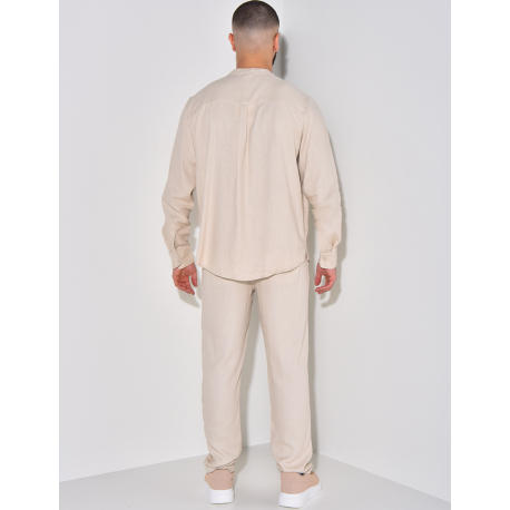 Ensemble pantalon et polo à col tunisien Ensemble pantalon et polo à col tunisien