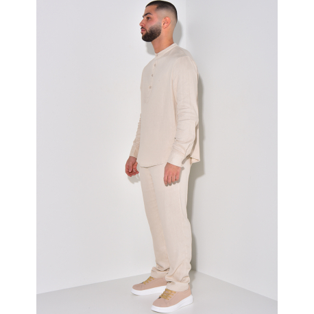 Ensemble pantalon et polo à col tunisien Ensemble pantalon et polo à col tunisien