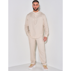 Ensemble pantalon et polo à col tunisien Ensemble pantalon et polo à col tunisien