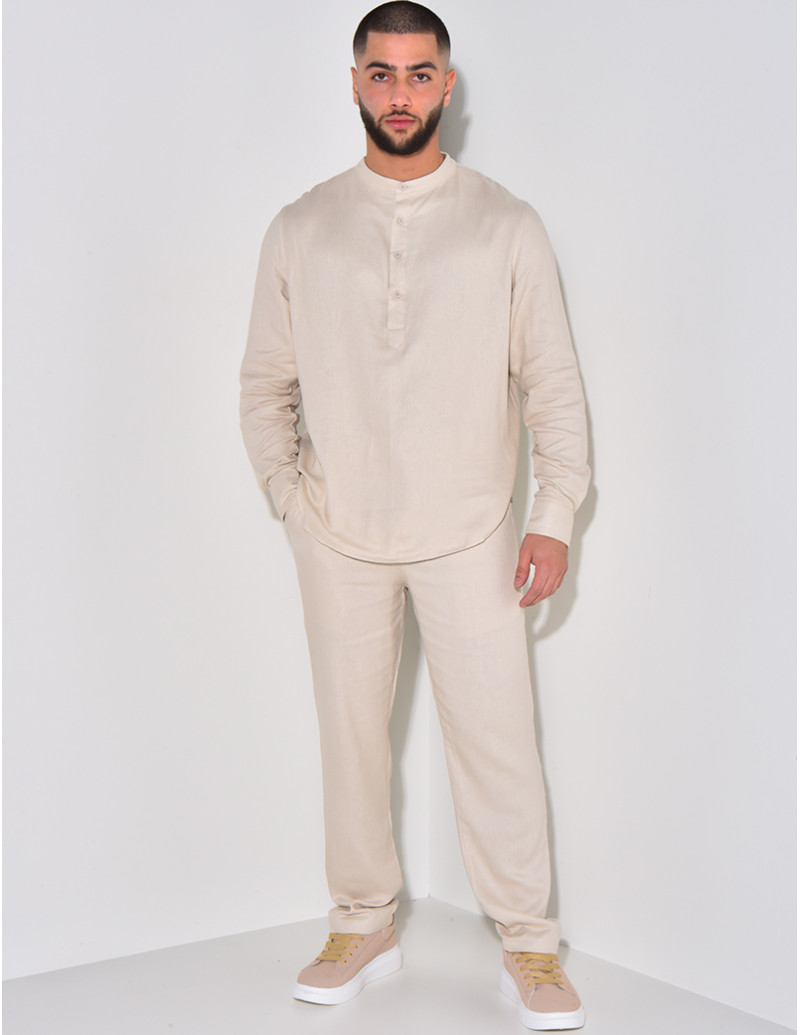 Ensemble pantalon et polo à col tunisien