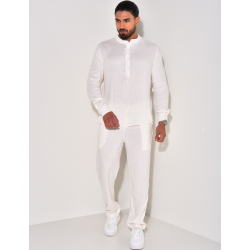 Ensemble pantalon et polo à col tunisien