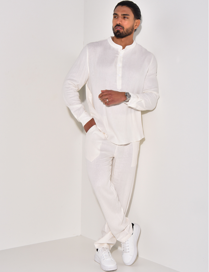 Ensemble pantalon et polo à col tunisien